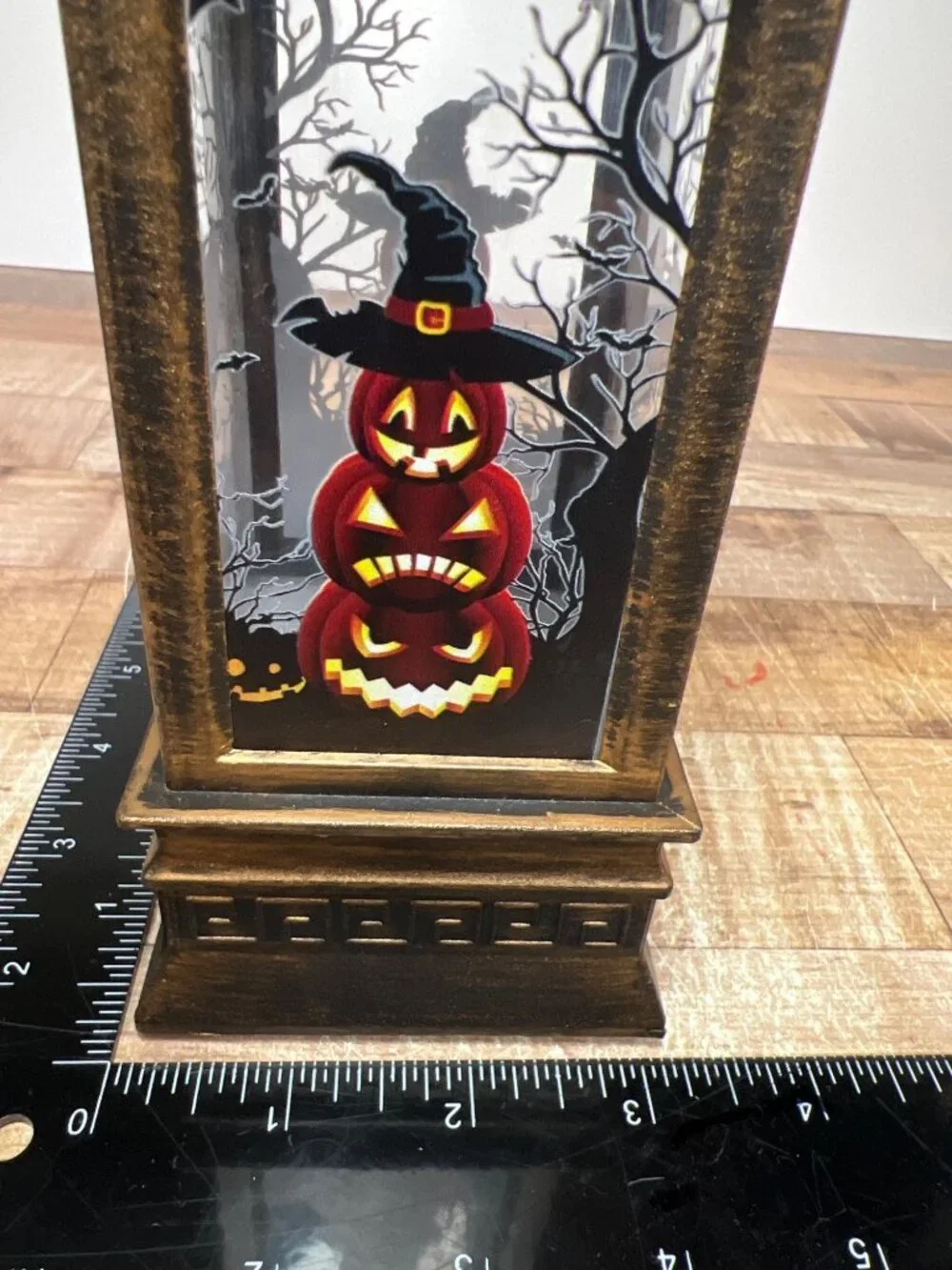 Halloween-Themed LED Lantern With Ghost & Pumpkin Design Battery Operated